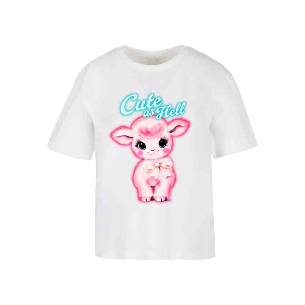 Miss Tee - Cute As Hell Dames T-shirt - Wit